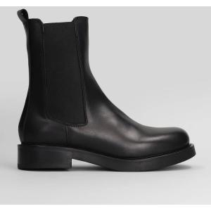 tronchetti tacco basso  in Pelle Nera