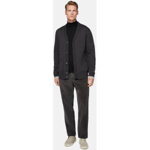 Boggi, Cardigan Antracite In Lana Cotone Organico, Uomo, Carbone, Taglia: L