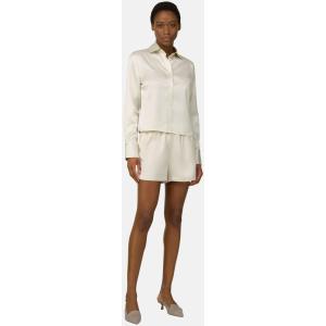 Boggi, Camicia In Satin Regular Fit, Donna, Crema, Taglia: XS