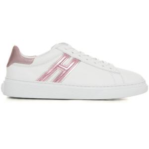 Hogan Sneakers con lacci Bianco-rosa Pelle Donna