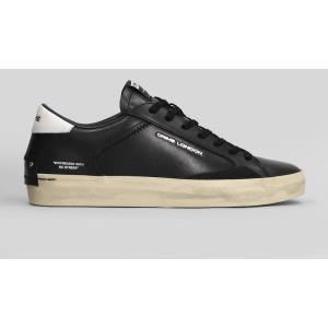 Sneakers Distressed in Pelle Nera