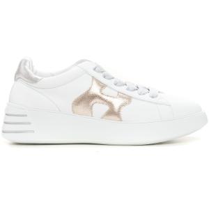 Hogan Sneakers in pelle con lacci rebel h564 Bianco-oro Pelle Donna