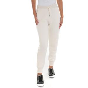 Woolrich Pantalone in felpa LOGO FLEECE SWEATPANT Bianco Cotone Donna