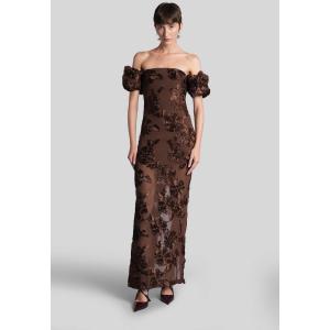 Abito lungo  in Poliestere Marrone