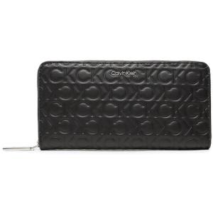 33-Portafoglio grande da donna Ck Must Z/A Wallet Lg Embossed K60K610253 Nero