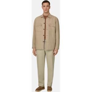 Boggi, Giacca Camicia Link In Puro Lino Delave, Uomo, Beige, Taglia: M