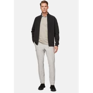 Boggi, Felpa In Maglia Full Zip Antracite Cotone Tecnico, Uomo, Carbone, Taglia: L