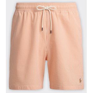 Polo Ralph Lauren Costume Traveler Mid Trunk Seersucker Peach Stripe