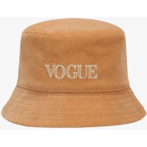 Cappello da pescatore VOGUE Handcraft Edition cammello con logo ricamato