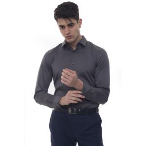 BOSS Camicia classica da uomo Herwing Grigio scuro Cotone Uomo
