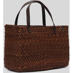 Aspesi Borsa Tote Piccola In Erba Vegetale Unisex, Cuoio