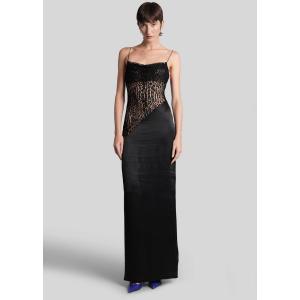 Abito lungo  in viscosa Nera