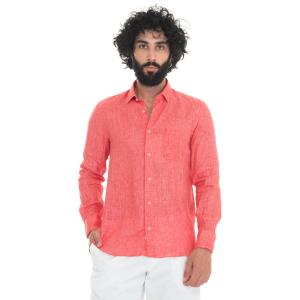 Vincenzo De Lauziers Camicia casual Rosso Lino Uomo