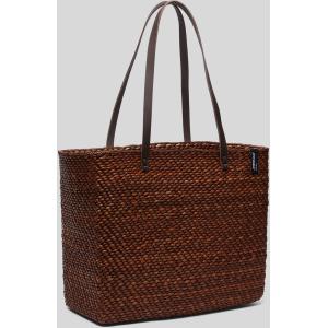 Aspesi Borsa Tote Grande In Erba Vegetale Unisex, Cuoio