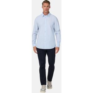 Boggi, Camicia In Popeline Di Cotone Regular Fit, Uomo, Azzurro, Taglia: L