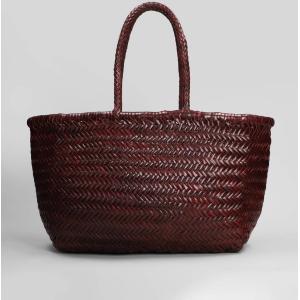 Tote Bamboo Triple Jump in Pelle Bordeaux