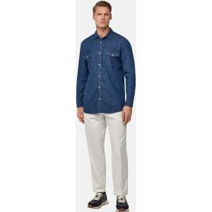 Boggi, Camicia Over In Denim Di Cotone, Uomo, Blu, Taglia: M
