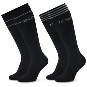 33-Set di 2 paia di calzini lunghi da uomo 302301 2F273 00020 Nero