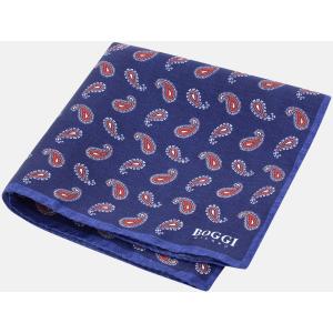 Boggi, Pochette Fantasia Paisley In Seta, Uomo, Navy