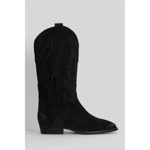 Stivali texani Oklahoma in Camoscio Nero