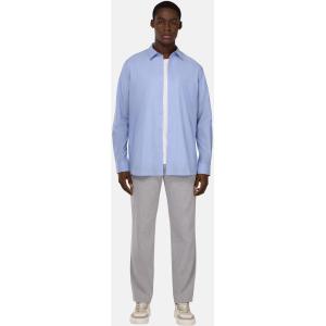 Boggi, Camicia In Popeline Di Cotone A Righe Regular, Uomo, Azzurro, Taglia: L