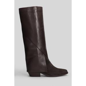 Stivali texani  in pelle e camoscio Testa di Moro