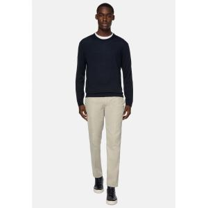 Boggi, Maglia Girocollo In Lana Merino Superfine, Uomo, Navy, Taglia: L