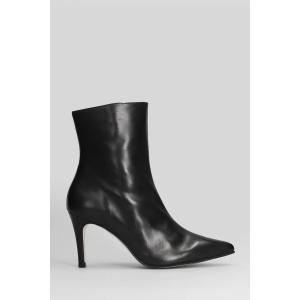 tronchetti tacco alto  in Pelle Nera