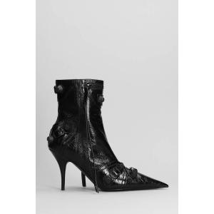 tronchetti tacco alto Cagole bootie in Pelle Nera