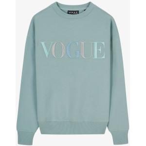 Felpa VOGUE azzurra con logo ricamato colorato