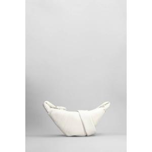 Borsa a spalla Small croissant in Pelle Bianca