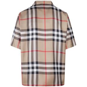 Camicia In Seta Con Iconico Check Burberry Nude e Neutro Taglia S Burberry  Taglia S