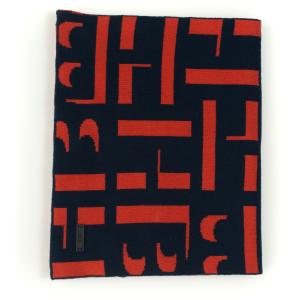 BOSS Sciarpa Blu-arancio Cotone Uomo