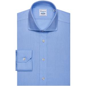 Camicia non iron azzurra, slim berna francese