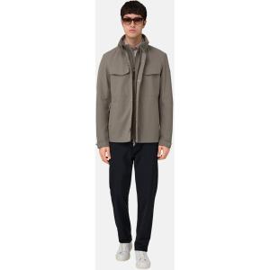 Boggi, Field Jacket In Tessuto Tecnico, Uomo, Fango, Taglia: L