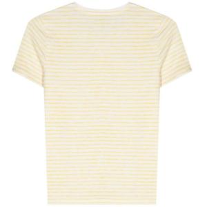 T-shirt In Misto Lino A Righe Majestic Filatures Giallo e Arancio Taglia 1 Majestic Filatures Taglia 1