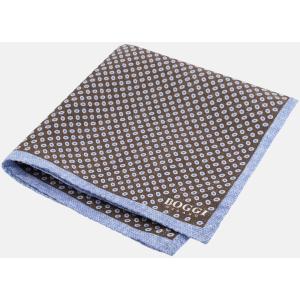 Boggi, Pochette Motivo Micro Geometrico In Seta, Uomo, Marrone