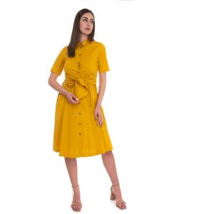 Maria Bellentani Abito chemisier Giallo Cotone Donna