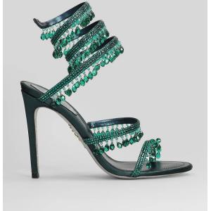 Sandali Chandelier in Raso Verde
