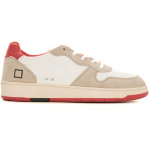 D.A.T.E. Sneakers in pelle con lacci COURT LEATHER Bianco-rosso Pelle Uomo