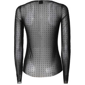 Maglia Rouen Trasparente Con Pietre Pinko Nero Taglia XS Pinko  Taglia XS