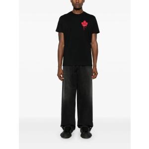 T-shirt In Cotone Con Stampa Logo Dsquared2 Nero Taglia XL Dsquared2  Taglia XL