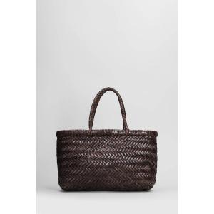 Borsa a mano Mini Flat Gora Baskt in Pelle Marrone