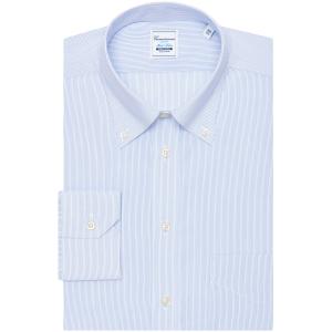 Camicia non iron azzurra a righe sottili, slim lisbon button down