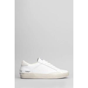 Sneakers Distressed in Pelle Bianca