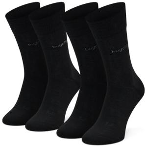 33-Set di 2 paia di calzini lunghi da uomo 6801 Nero