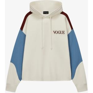 Felpa con cappuccio VOGUE Retro Sports crema con inserti