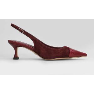 Decollete  in Camoscio Bordeaux