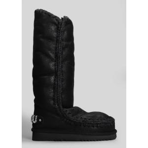 Stivali tacco basso Eskimo 40 in Pelle Nera