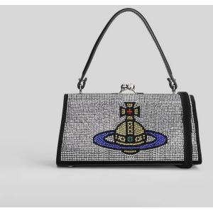 Borsa a spalla Doll xl frame purse in Camoscio Argento